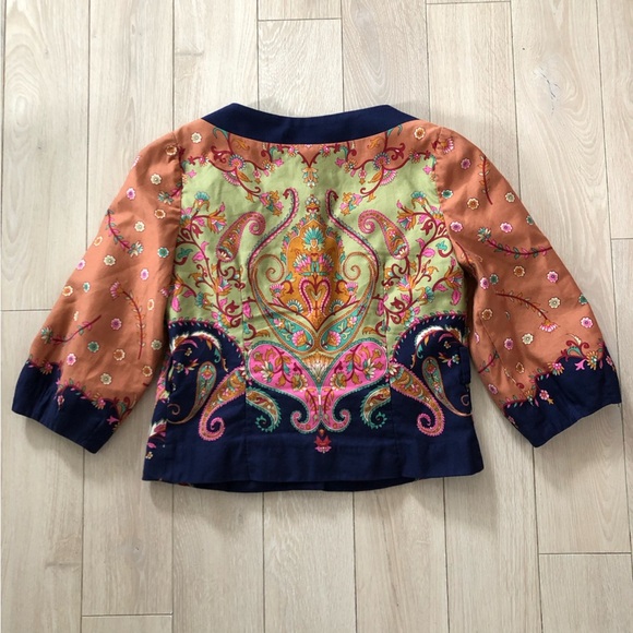 Anthropologie Elevenses Bohemian Floral Print Jacket Size 8 - Picture 11 of 16